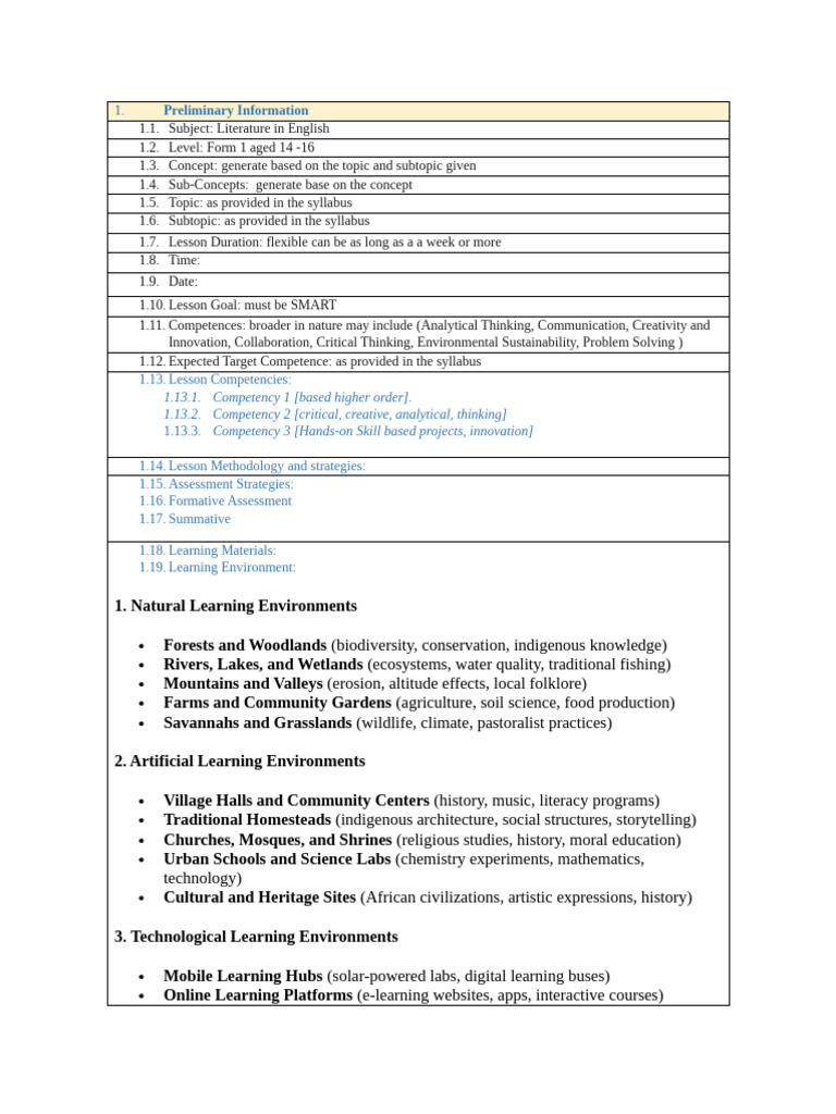 Lesson Plan Template | PDF | Educational Technology | Learning