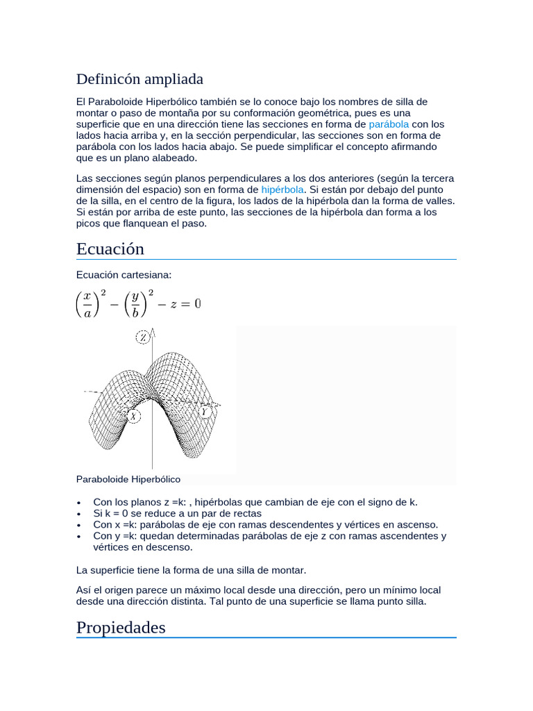 Paraboloide | PDF | Geometría | Geometria clasica