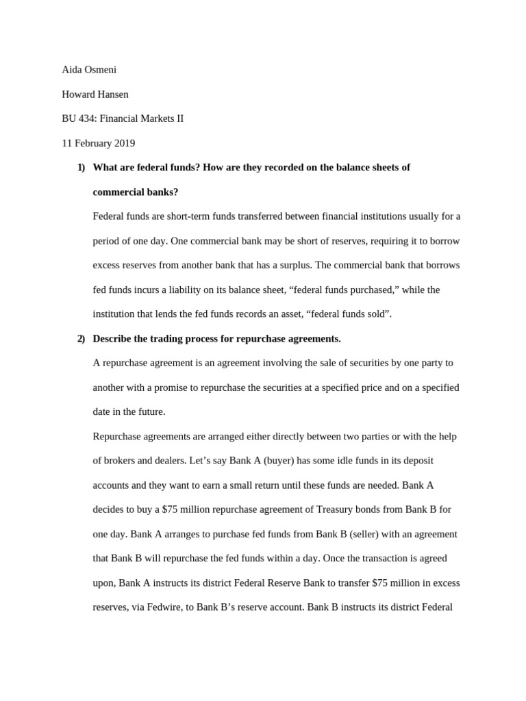 Money Market Instruments Overview | PDF | Repurchase Agreement ...