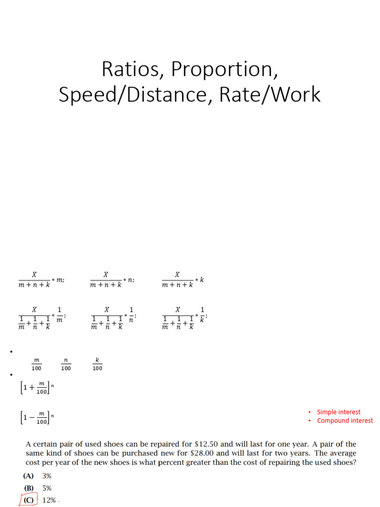 Ratios, Rates, Time | PDF | Economies