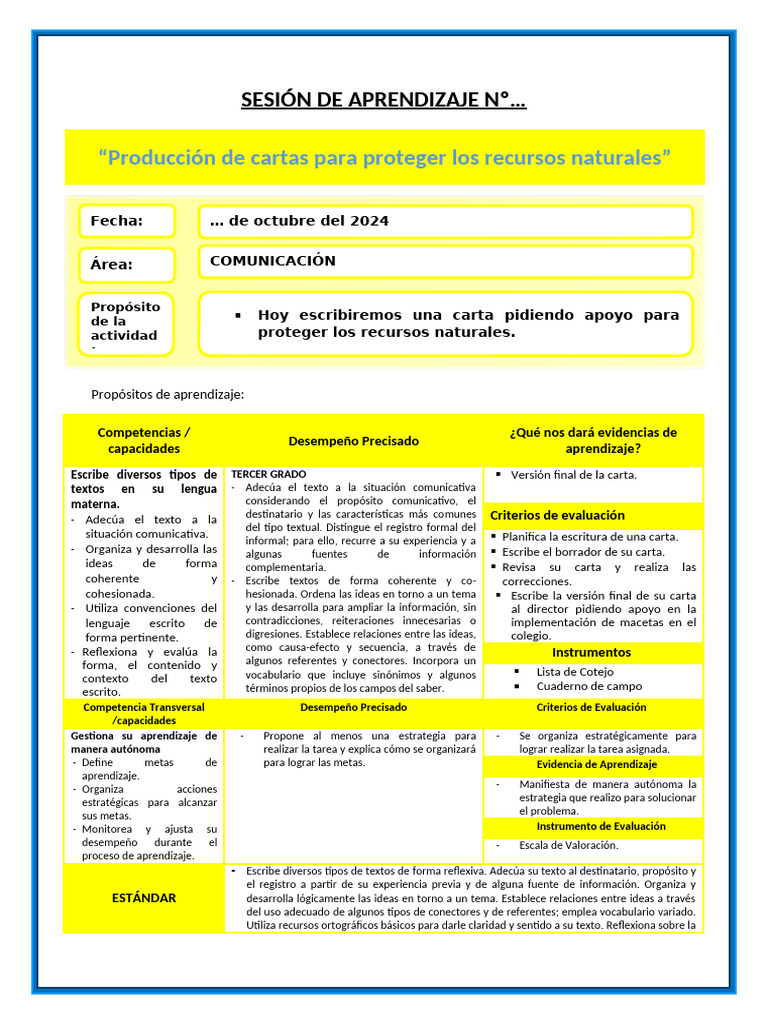 04 de Octubre - Comunicacion - Tercer Grado | PDF | Aprendizaje ...