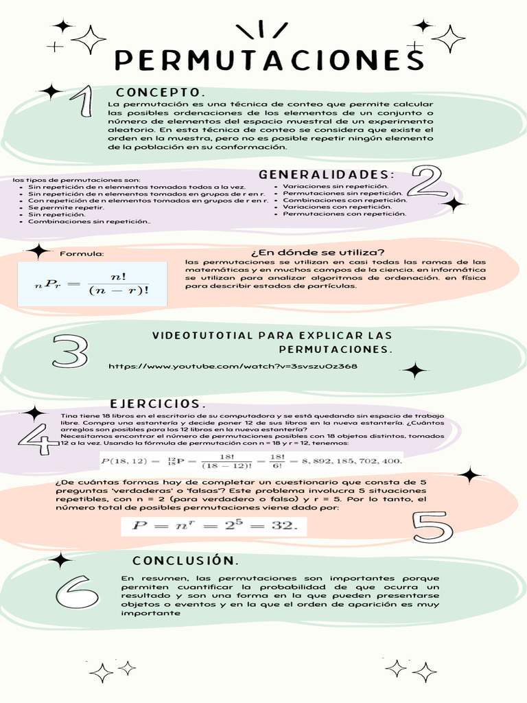 Concepto y Tipos de Permutaciones | PDF | Permutación | Matemáticas ...