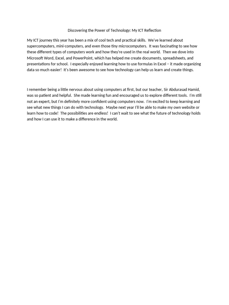 My Reflection in Ict | PDF