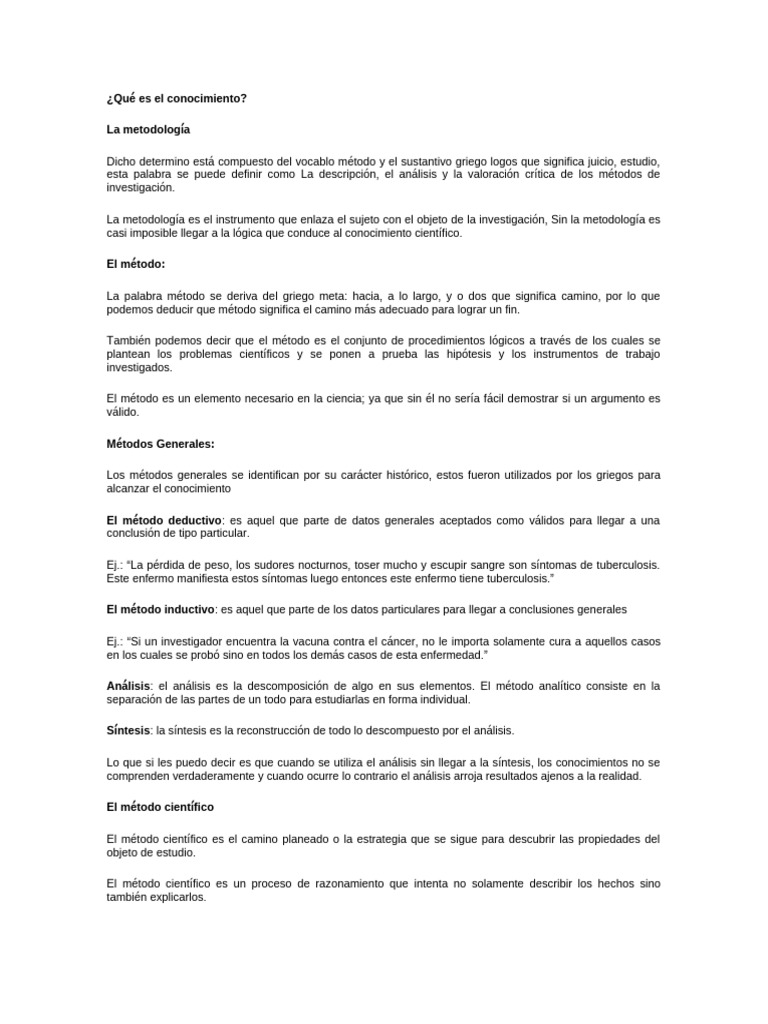 Metodología y Métodos de Investigación | PDF | Conocimiento | Método ...