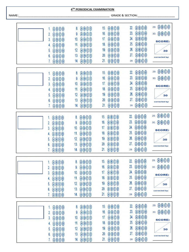 4th Periodical Exam Template | PDF