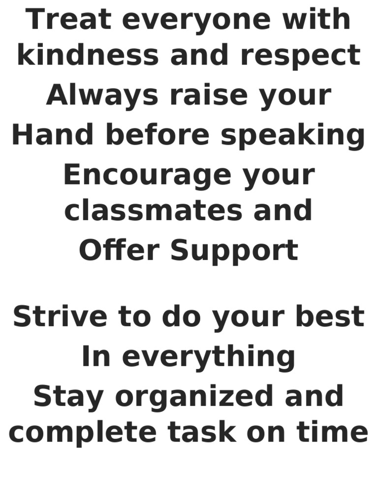 Classroom Kindness and Respect Guidelines | PDF