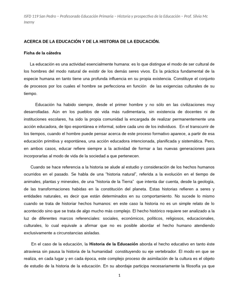 Historia y Prospectiva de la Educación | PDF | Maestros | Evolución