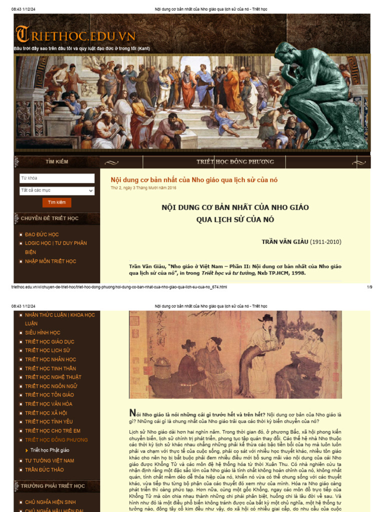 Nội dung cơ bản nhất của Nho giáo qua lịch sử của nó - Triết học | PDF