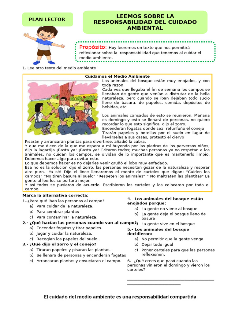 Cuidado del Medio Ambiente: Responsabilidad Compartida | PDF | Residuos ...