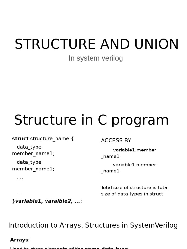 Structures and Unions in SystemVerilog | PDF