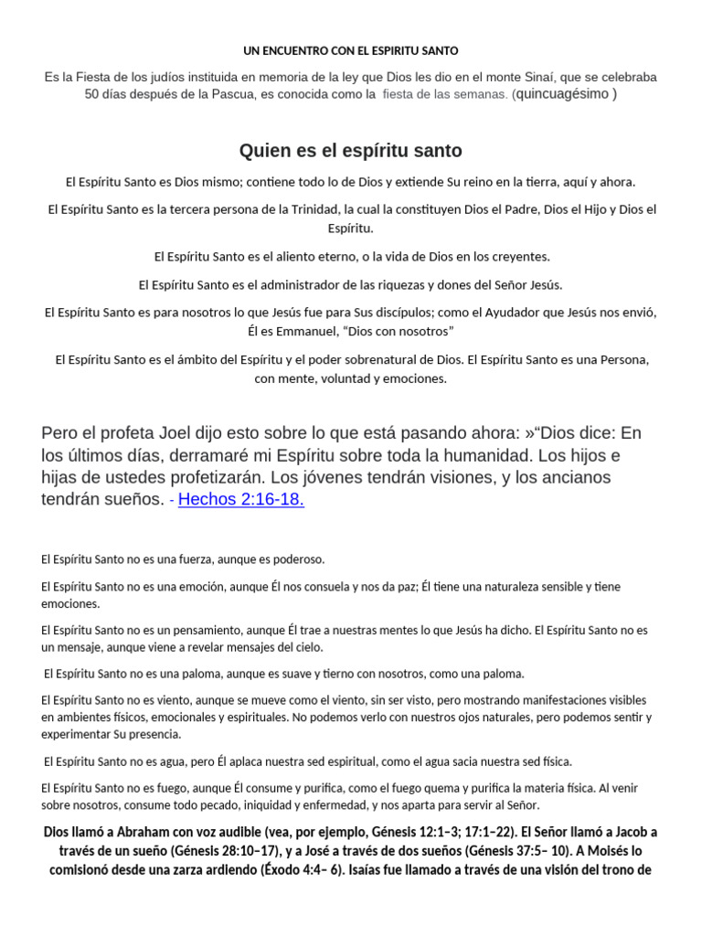 Un Encuentro Con El Espiritu Santo | PDF | espíritu Santo | Jesús