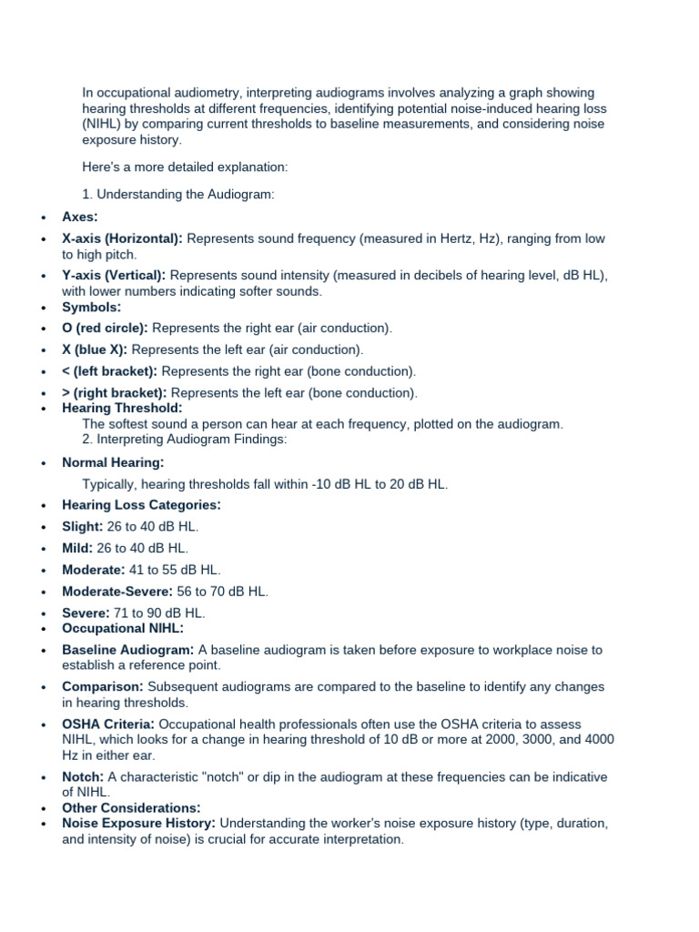 In occupational audiometry | PDF | Hearing Loss | Health Sciences