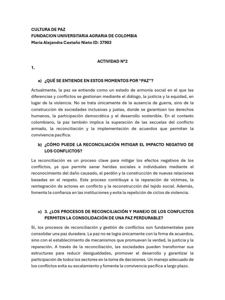 Cultura de Paz y Resolución de Conflictos | PDF | Paz | Conflicto (proceso)