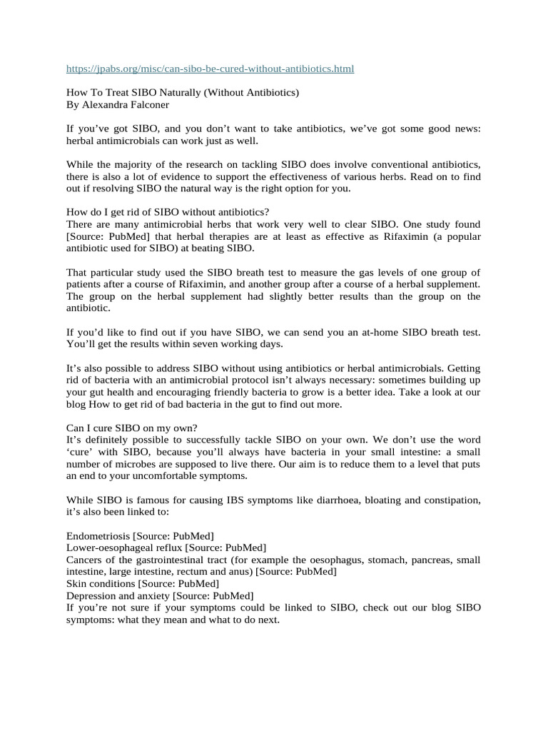 Protocol SIBO FALCONER | PDF