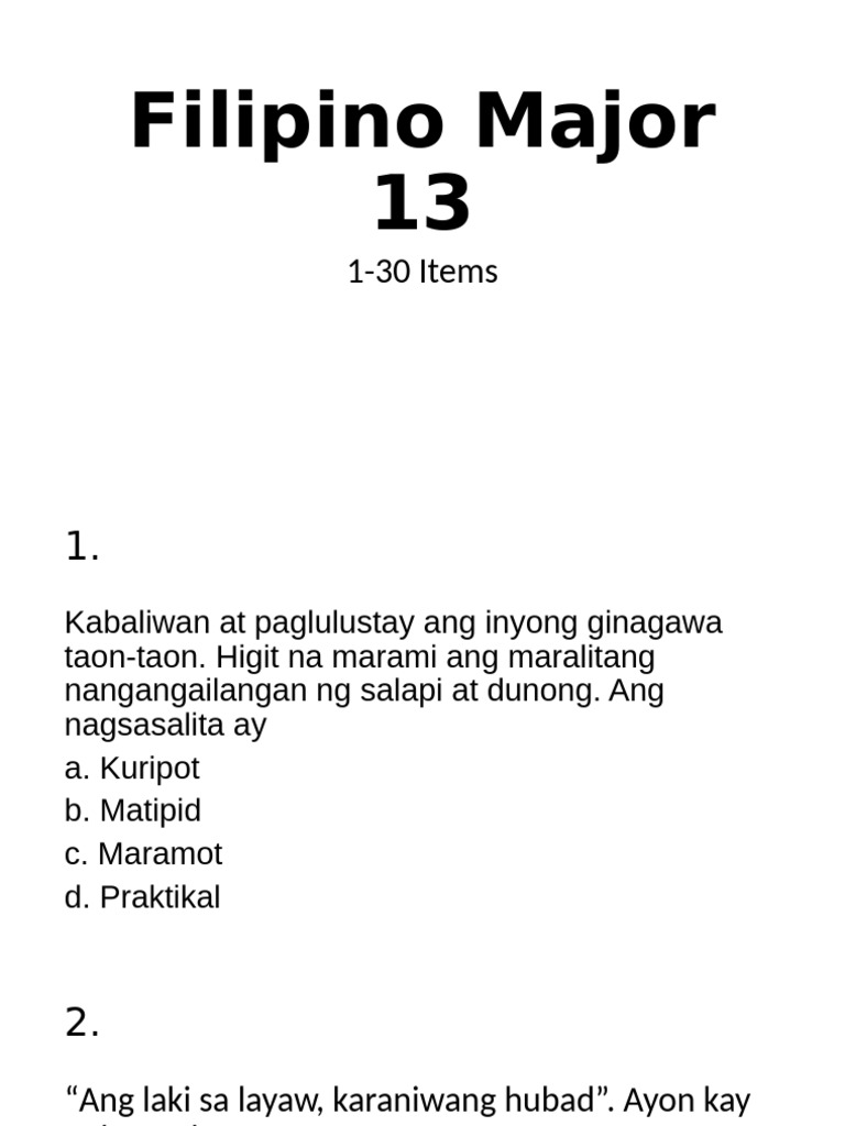 Filipino Major 13 | PDF