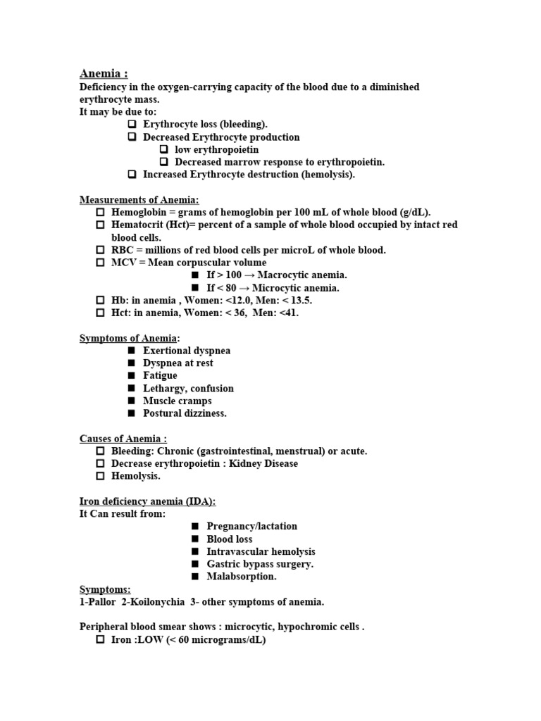 Understanding Anemia: Causes and Treatments | PDF | Anemia | Red Blood Cell