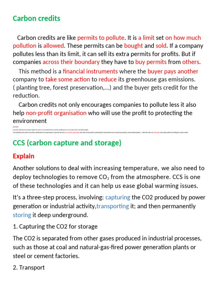 Understanding Carbon Credits and CCS | PDF | Carbon Capture And Storage ...