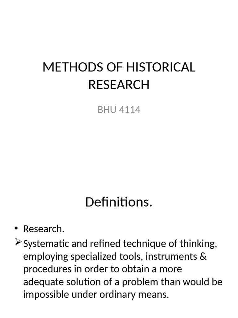 Types and Methods of Historical Research | PDF | Sampling (Statistics ...