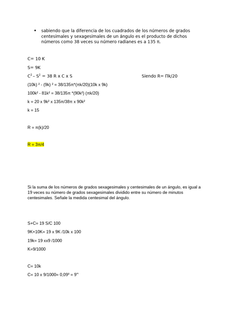 Sabiendo Que La Diferencia de Los Cuadrados de Los Números de Grados ...