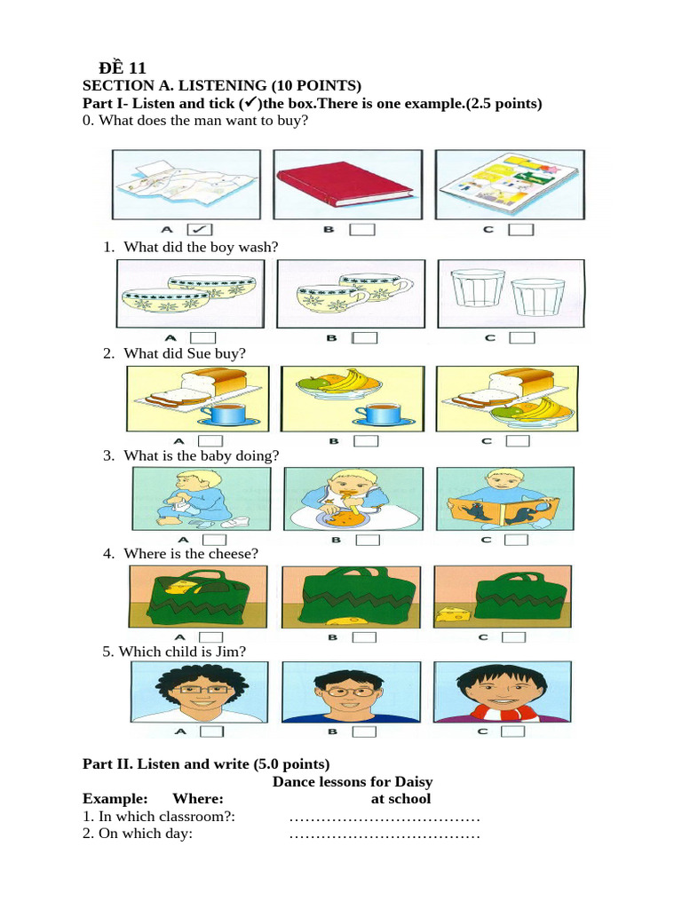 Listening and Language Skills Test | PDF