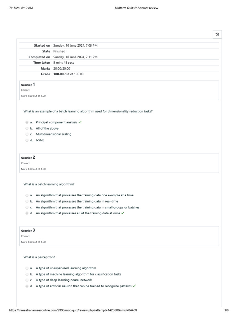 Midterm Quiz 2 Results and Review | PDF | Machine Learning | Errors And ...