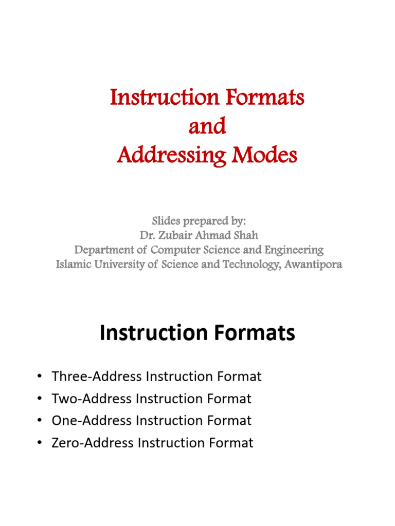 Instruction Formats and Addressing Modes | PDF | Computer Programming ...