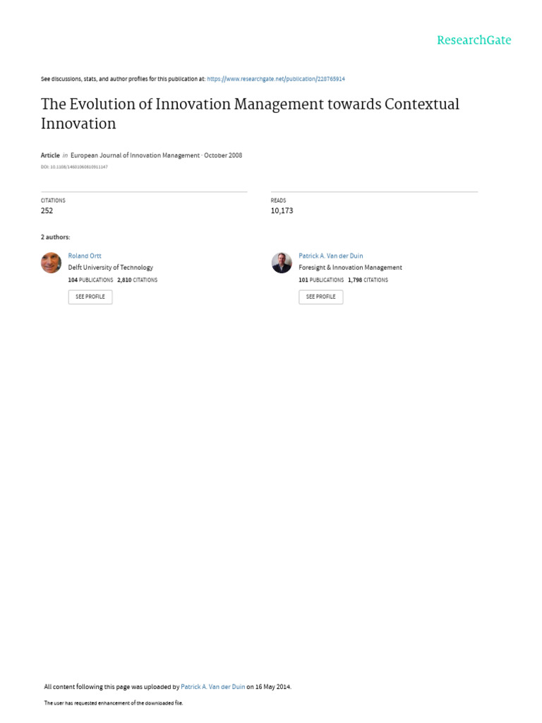 The Evolution of Innovation Management Towards Con | PDF | Innovation ...