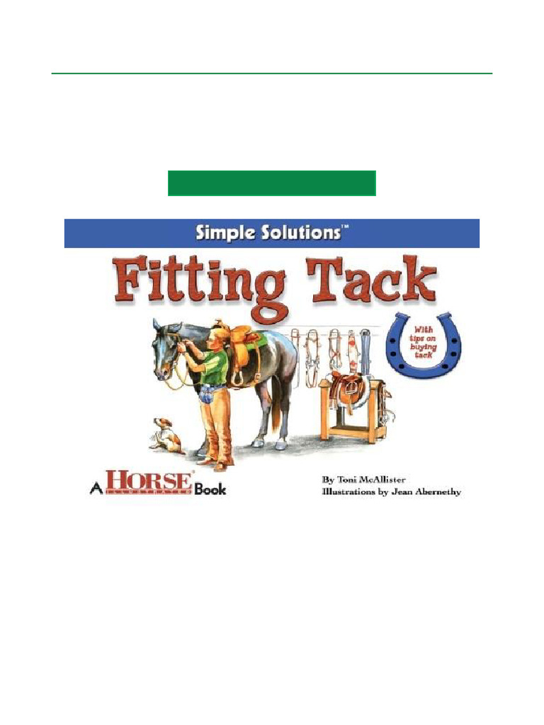 Fitting Tack Guide for Horse Owners | PDF