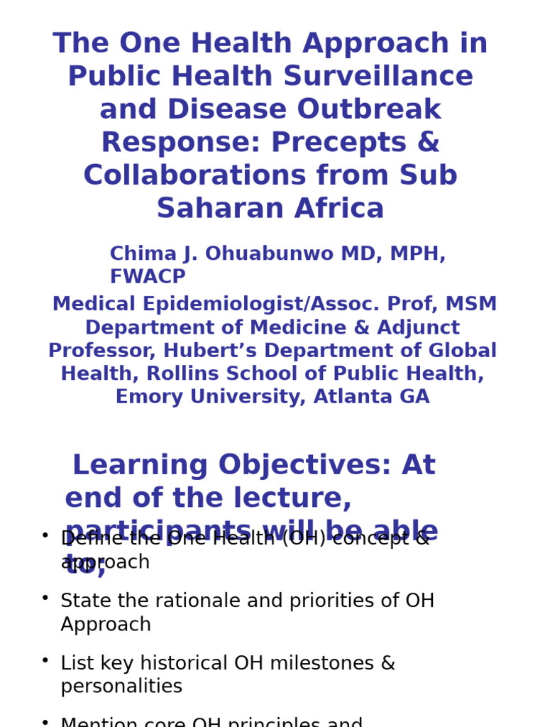 One Health in Sub-Saharan Africa: Insights | PDF | Public Health ...