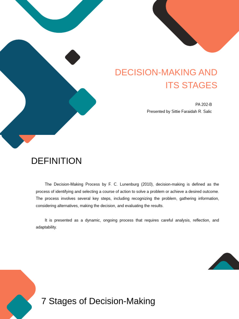 Stages of Decision-Making Process | PDF | Decision Making | Cognition