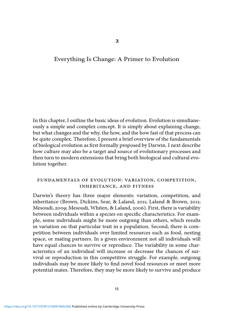 2 Everything Is Change Primer To Evolution PDF Evolution Natural
