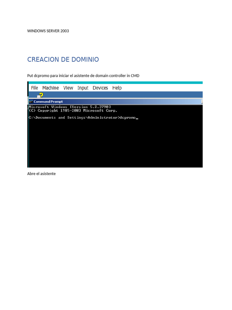 Creación de Dominio en Windows Server 2003 | PDF | sistema de nombres ...