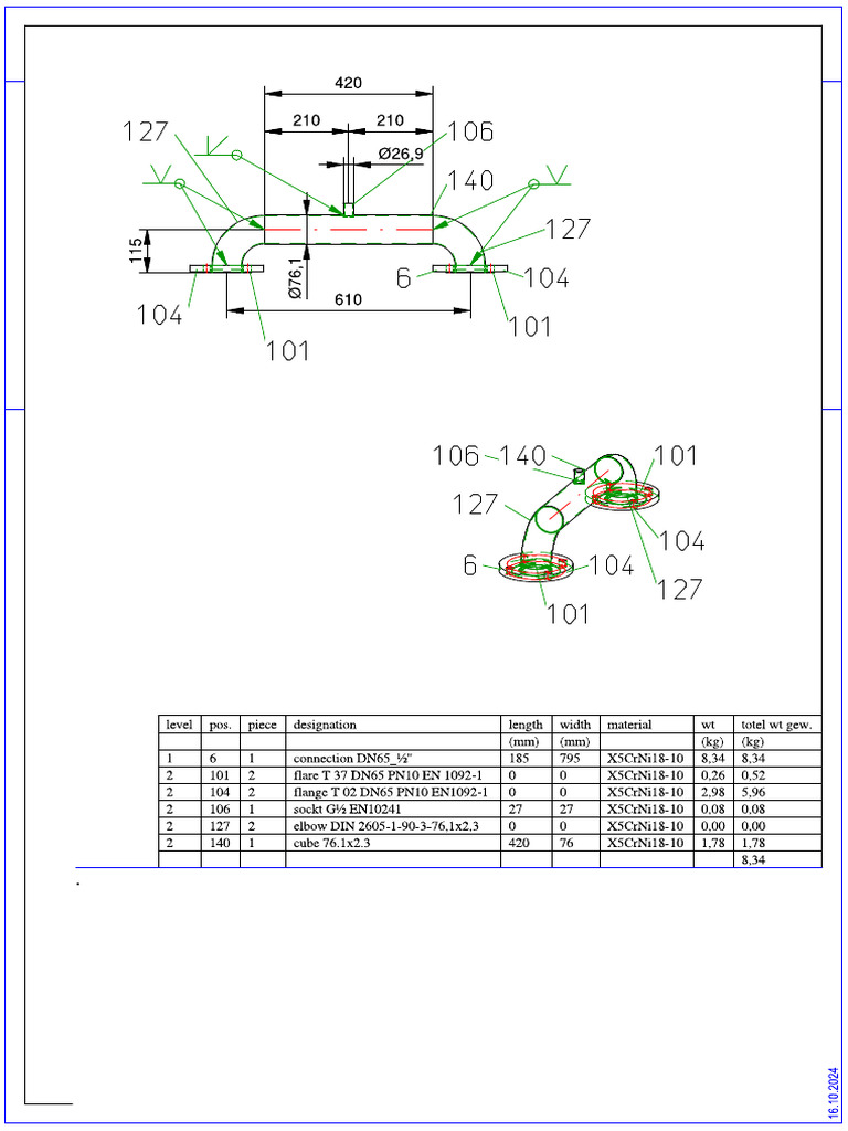 Fab DRG - 65 NB Elbow & Vent Nozzle Details | PDF