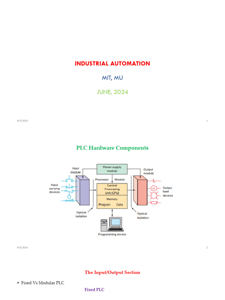 Industrial Automation | PDF | Programmable Logic Controller | Input/Output