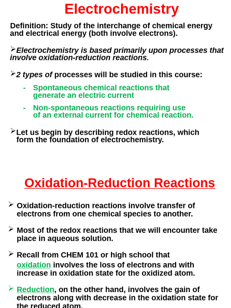 Understanding Electrochemistry Basics | PDF | Redox | Anode