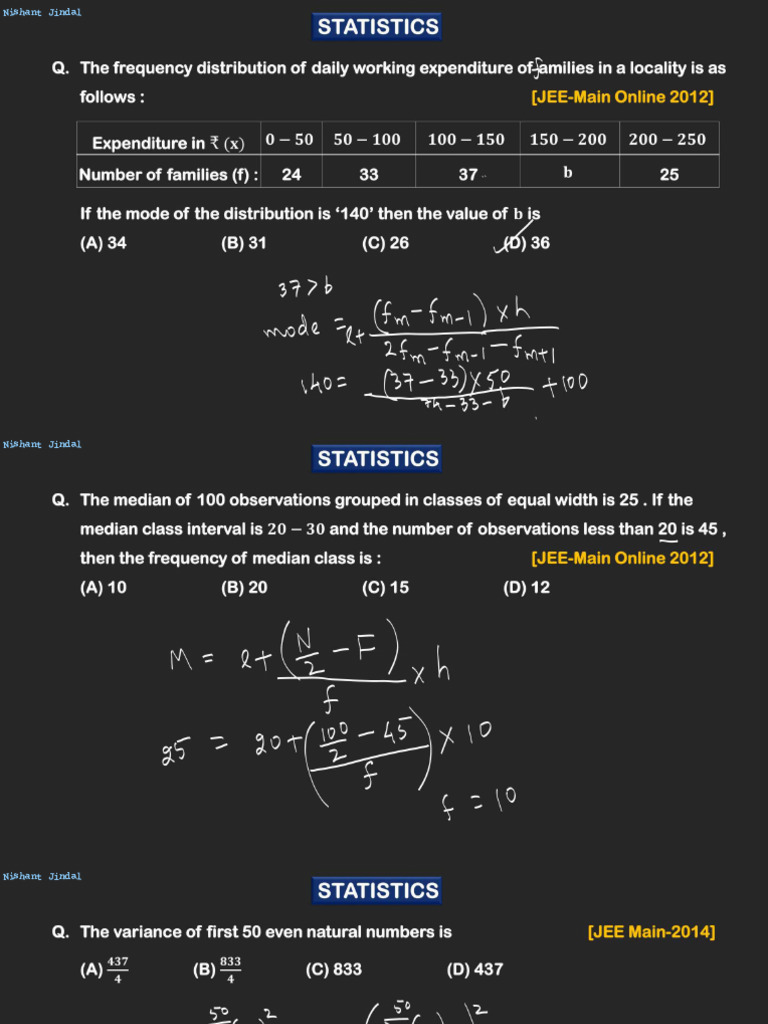 Statistics - L-01 (Class Notes) NJ - 247 | PDF