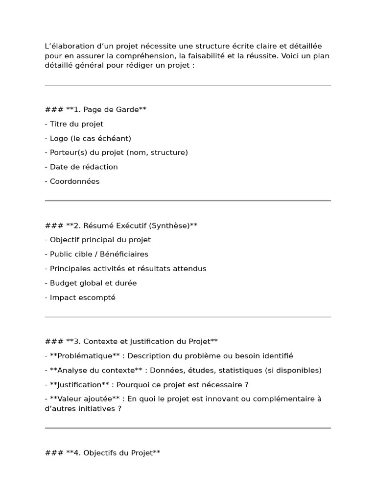 Guide de rédaction d'un projet réussi | PDF | Budget