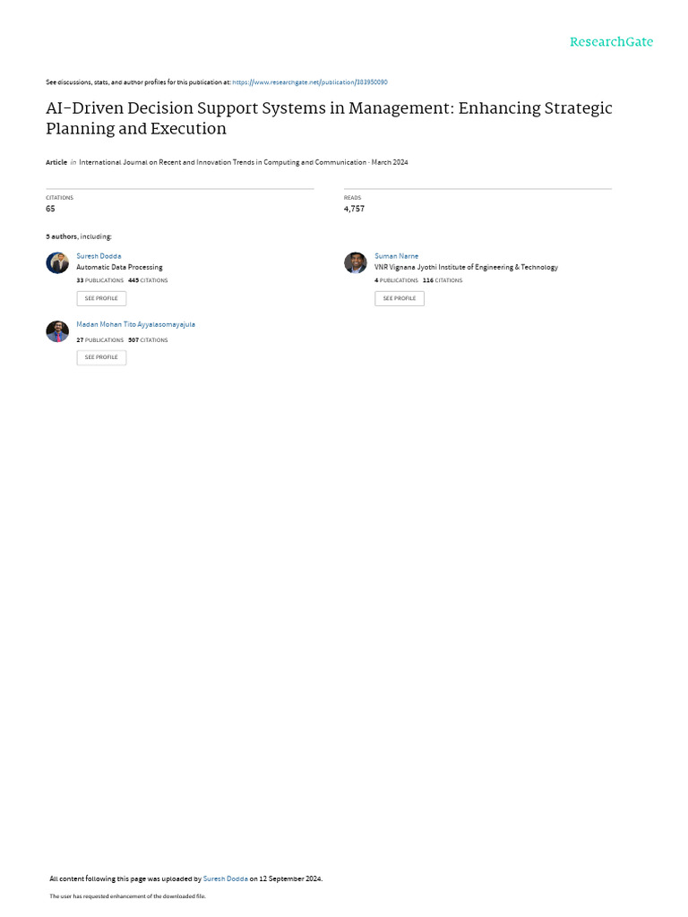 AI-Driven Decision Support in Management | PDF | Artificial ...