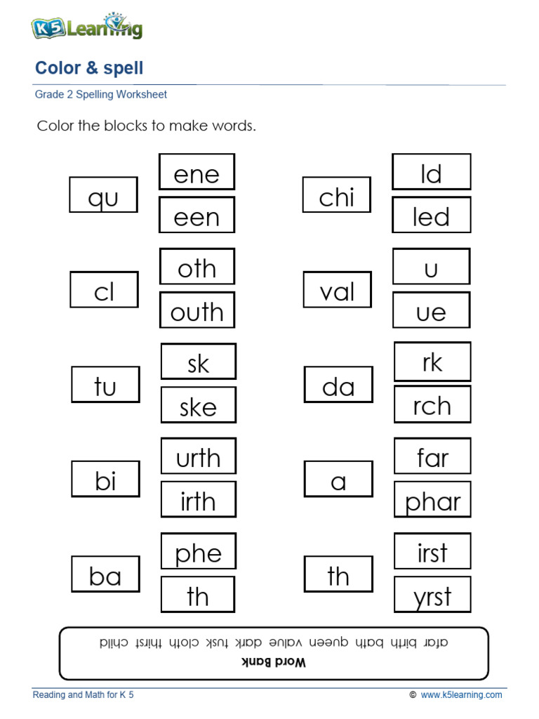 Grade 2 Color Spell Words Mer | PDF
