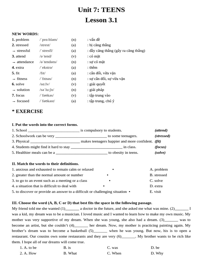 UNIT 7-Lesson 3-NVB | PDF