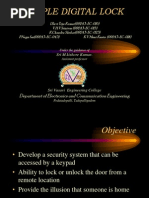 Simple Digital Lock: Department of Electronics and Communication Engineering