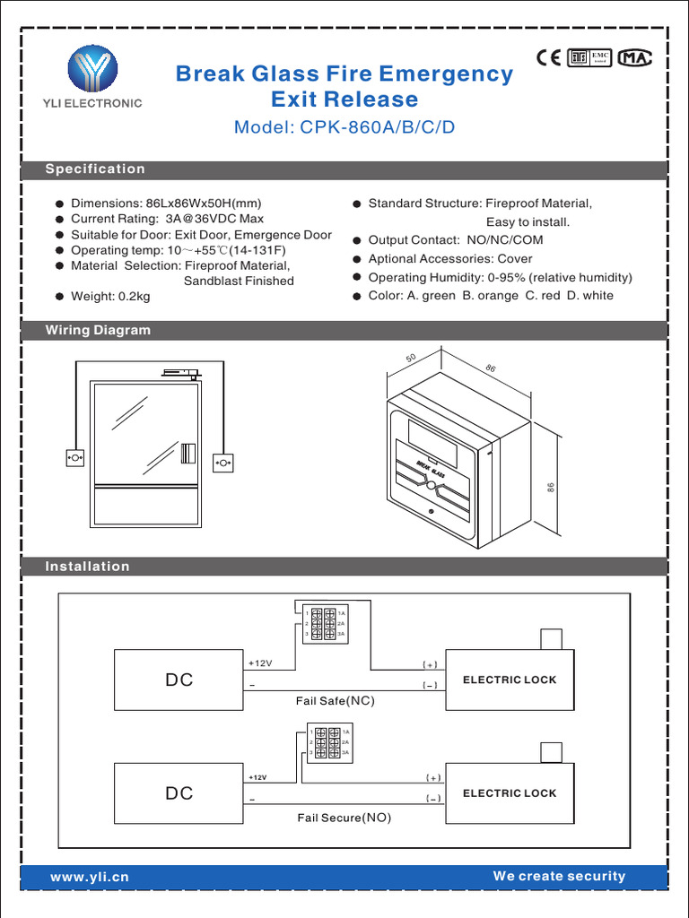 Break Glass Fire Emergency Exit Release | PDF | Manufactured Goods ...