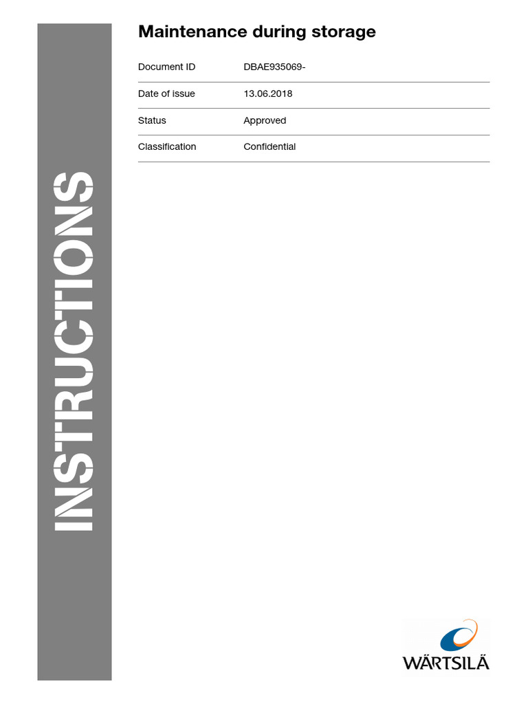 Engine Storage Maintenance Guidelines | PDF | Bearing (Mechanical ...