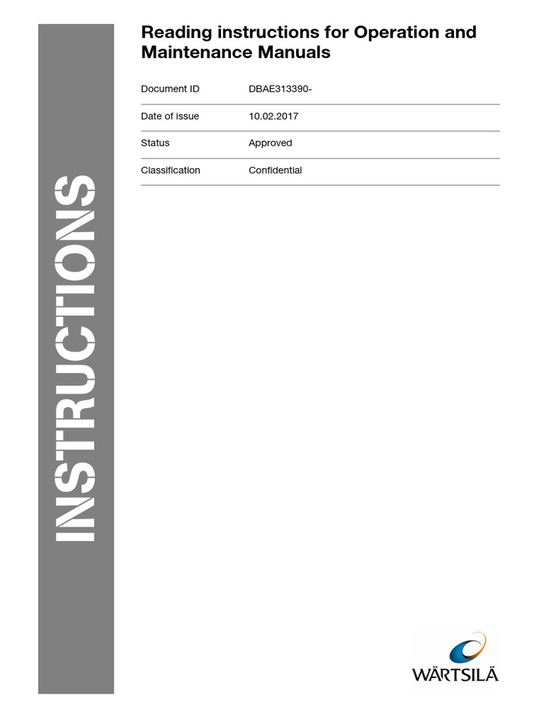 Reading Instructions For Operation and Maintenance Manuals - EN | PDF ...