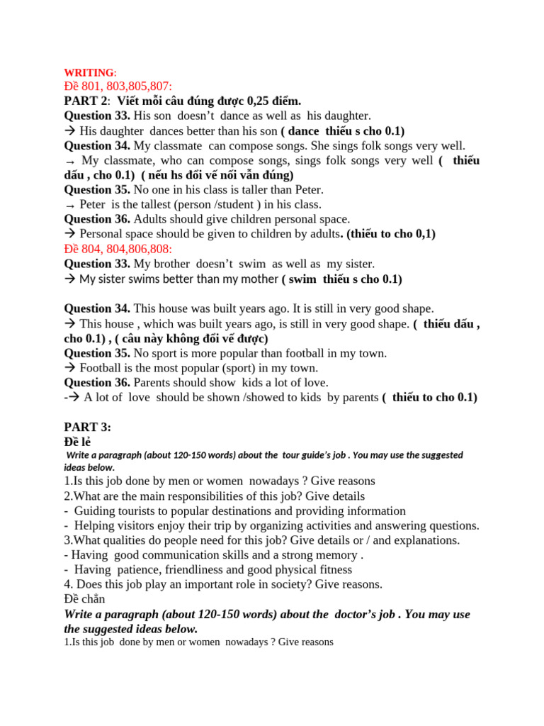 English Writing Exercises and Grading Guide | PDF | Cognitive Science ...