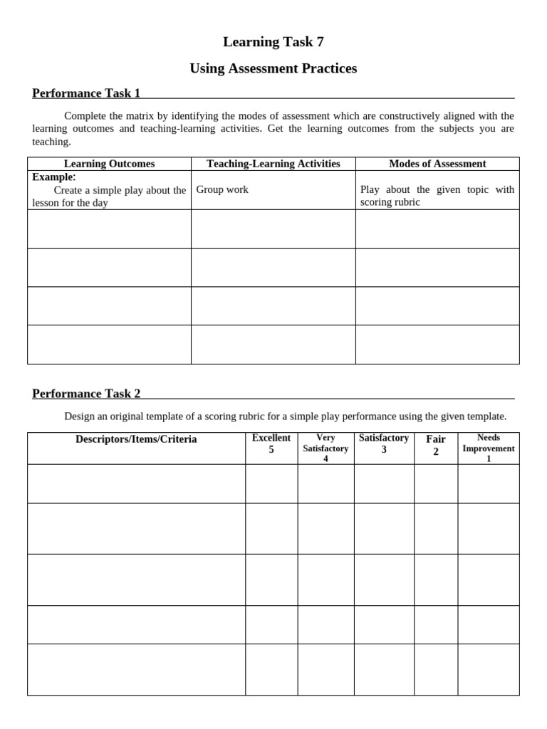 Assessment Practices in Teaching Internship | PDF | Educational ...