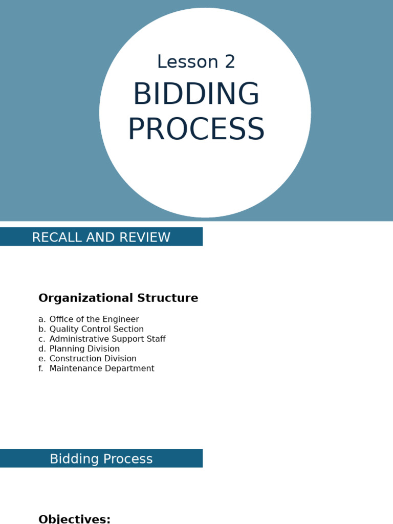 Bidding Process for Infrastructure Projects | PDF | Specification ...