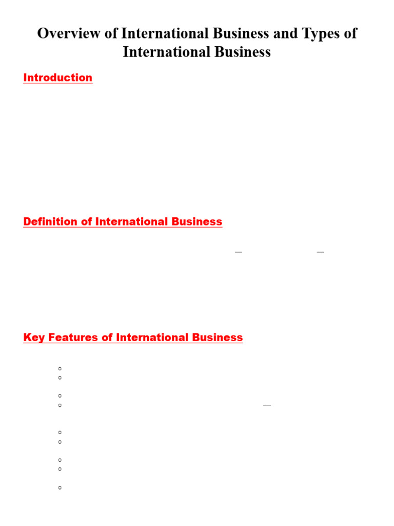 International Business and Globalization | PDF | Franchising ...