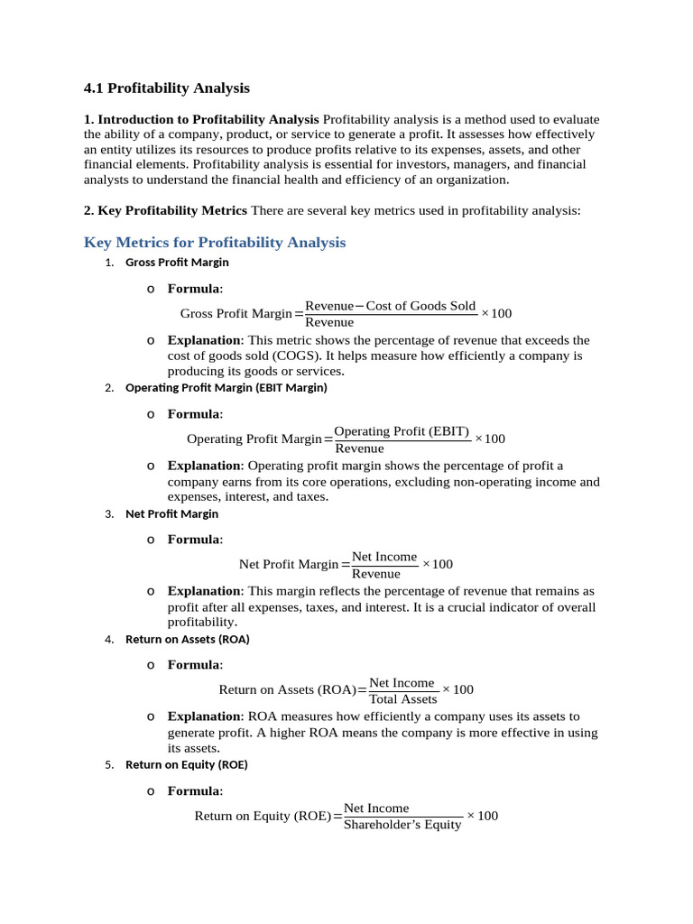 Strategic Profitability Analysis Overview | PDF | Strategic Management ...