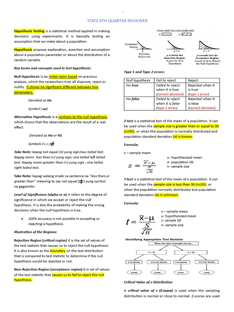 Hypothesis Testing and Data Analysis Guide | PDF | Statistical ...